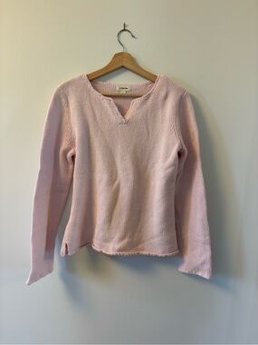 St. John's Bay Vintage Cotton Light Pink Knit V-Neck Sweater